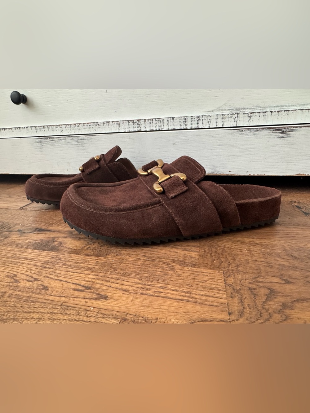 Bibi Lou Zagreb Clogs Anthropologie Chocolate Suede Women's SIze 37 US 6 6.5 - Picture 2 of 8